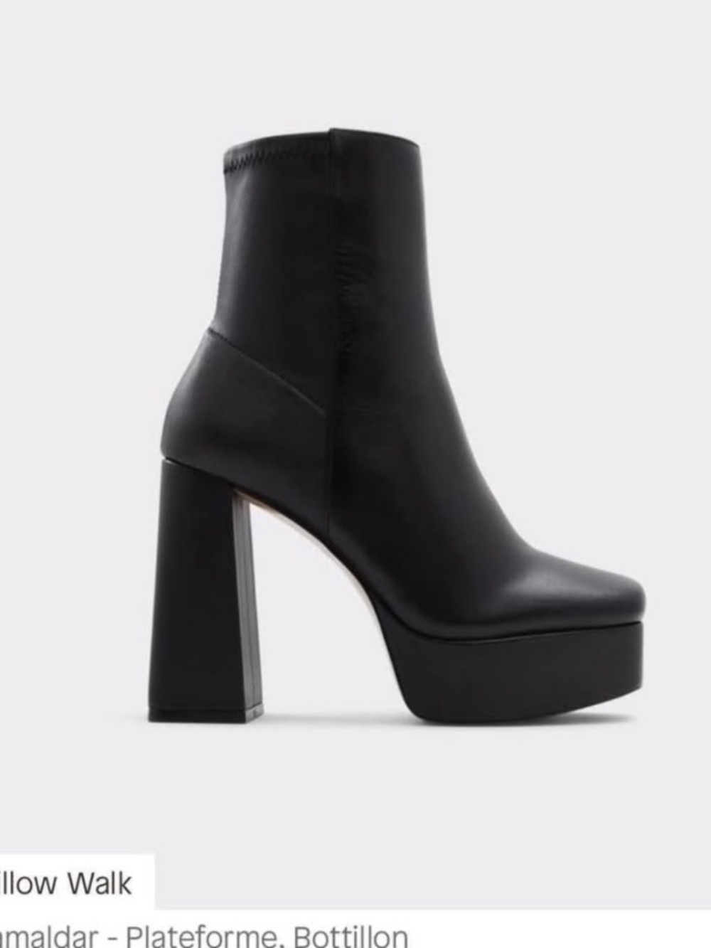 ALDO - leather black platform booties 37